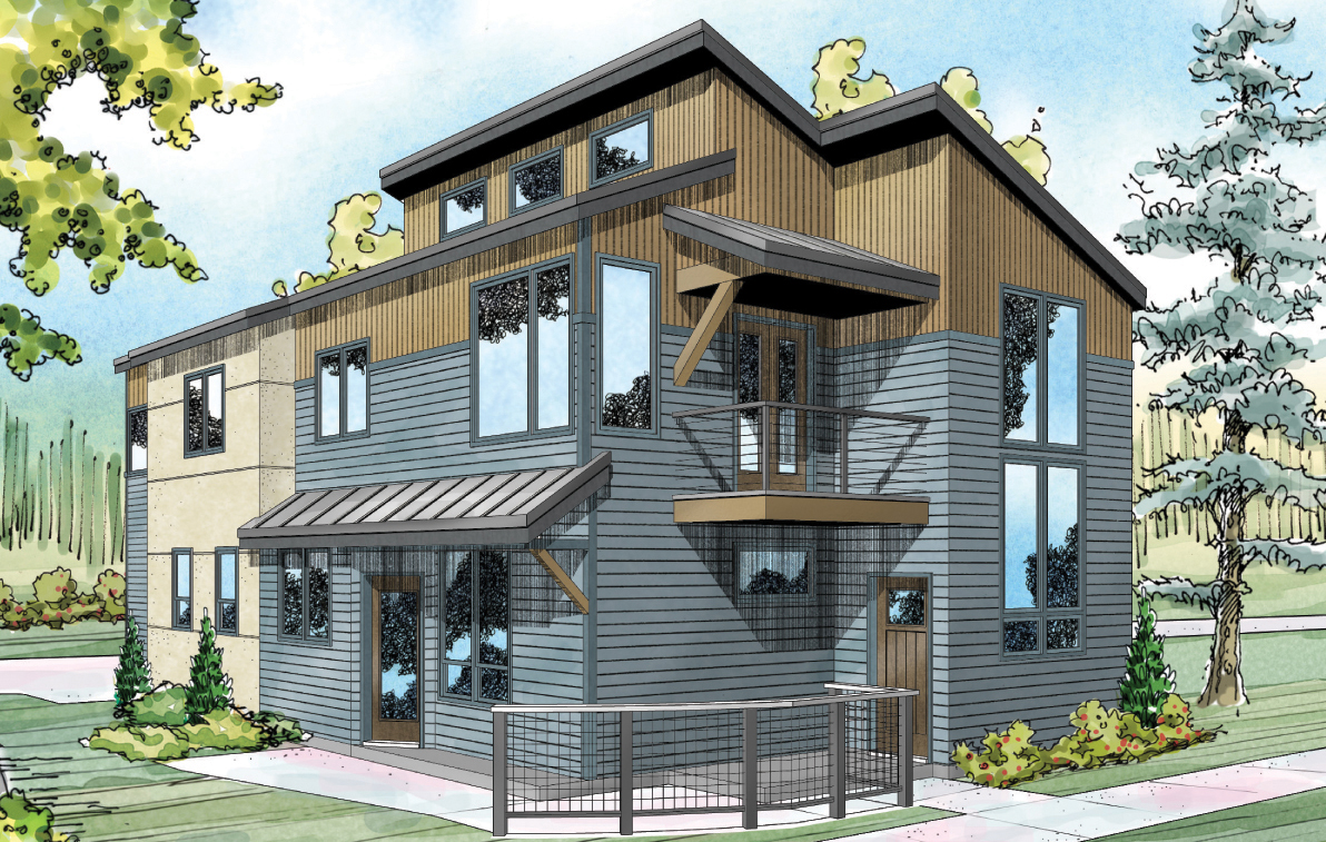 Parkview 30-905 Townhome Plan Parkview 30-905, Townhouse Plan, Contemporary House Plan