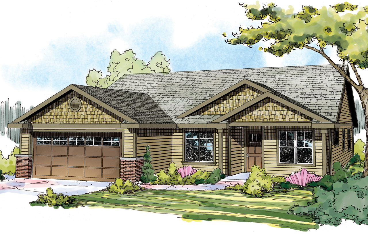 Pineville 30-937 Home Plan Pineville 30-937, Craftsman Home Plan, Ranch House Plan