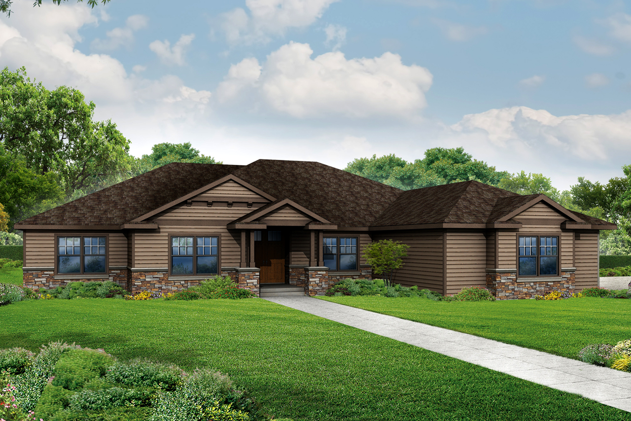 New House Plan, Craftsman House Plan, Home Plan, Cannondale 30-971, Ranch House Plan