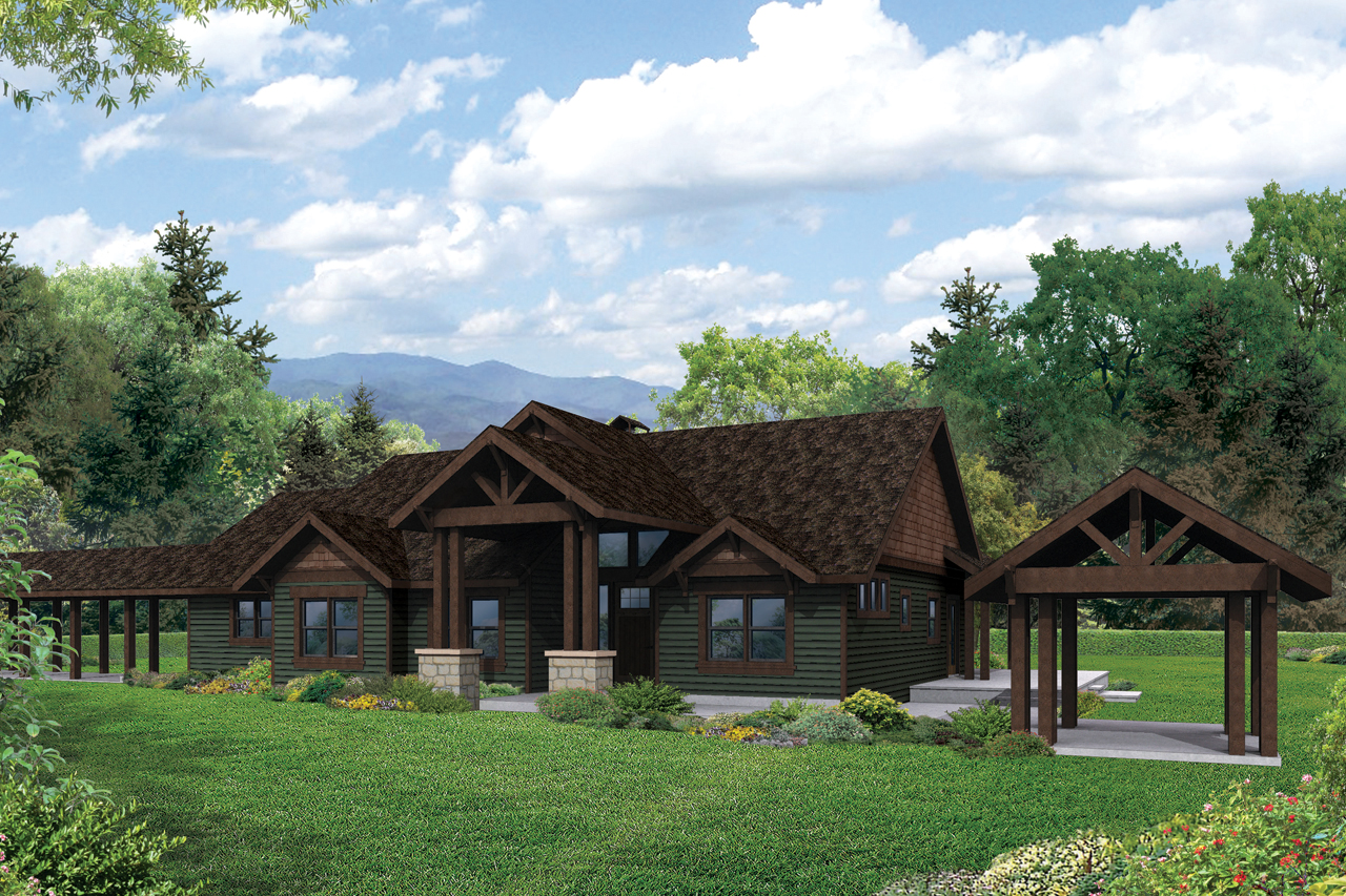New House Plan, Lodge-Style, Craftsman, Home Plan, Cedar Height 30-975, Vacation Home Plan