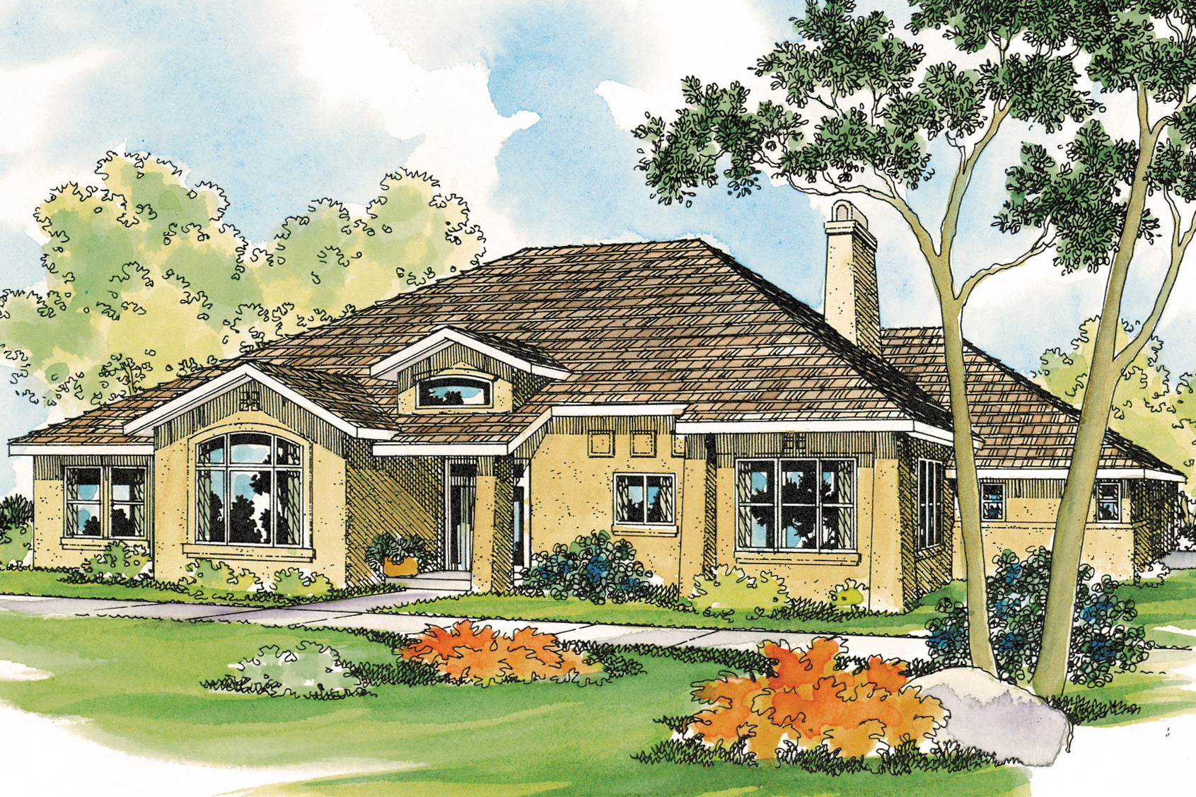 Southwest House Plan Mesilla 30-183 Southwest House Plan, Southwestern Home Plan, Mesilla 30-183